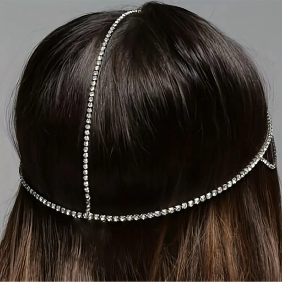 Vintage Rhinestones Chandelier Hair Chain - Picture 3 of 6